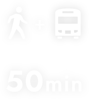 松岡キャンパスまでバス+電車50分